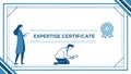 Expertise certificate with blue border, symbolizing professional skill. vector design Generative AI Royalty Free Stock Photo