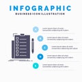 expertise, checklist, check, list, document Infographics Template for Website and Presentation. GLyph Gray icon with Blue