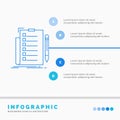 expertise, checklist, check, list, document Infographics Template for Website and Presentation. Line Blue icon infographic style