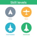 Expertise, competence, skill or experience level icons