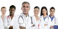 Expertise doctor multiracial nurse team row