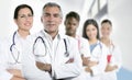 Expertise doctor multiracial nurse team row