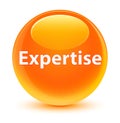 Expertise glassy orange round button