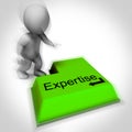 Expertise Keyboard Shows Specialist Knowledge And Proficiency