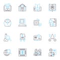 Expertise linear icons set. Knowledge, Skill, Proficiency, Mastery, Talent, Experience, Specialty line vector and