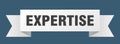 expertise ribbon. expertise paper band banner sign.