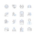 Expertise skills line icons collection. Mastery, Proficiency, Dexterity, Expertise, Competence, Aptitude, Skillfulness