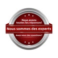 We are experts written in French - stamp for web. RGB colors used