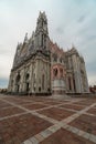 Expiatorio Church Facade scene in Leon Guanajuato Mexico. Royalty Free Stock Photo