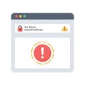 Expired SSL Certificate Warning on Website Security Alert Icon Concept Royalty Free Stock Photo