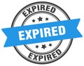 expired stamp. expired label on transparent background. round sign