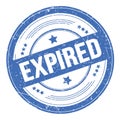 EXPIRED text on blue round grungy stamp Royalty Free Stock Photo