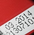Expiry date printed on product box Royalty Free Stock Photo