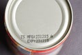 Expiry date printed on product can