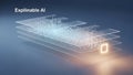 Explainable AI Concept with Digital Brain and Light Effects Royalty Free Stock Photo