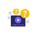 explainer video icon, flat vector