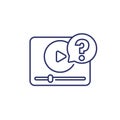 explainer video icon, line vector Royalty Free Stock Photo