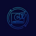 explainer video icon, linear design Royalty Free Stock Photo