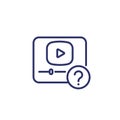 explainer video line icon on white