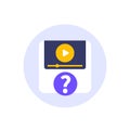 explainer video, round vector icon