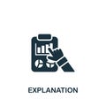 Explanation icon. Monochrome simple sign from critical thinking collection. Explanation icon for logo, templates, web