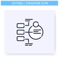 Explanatory diagram line icon. Editable Royalty Free Stock Photo