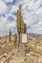 Explanatory poster of the archeology technique used in the Tilcara ruins in Jujuy, Argentina