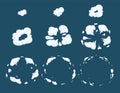 Explode animation. Smoke steam dust or smoke bomb exploding cartoon vector effects