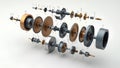 Exploded gear model Royalty Free Stock Photo