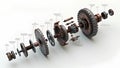 Exploded gear variant Royalty Free Stock Photo