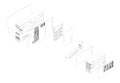 Exploded isometric drawing of a youth hostel Royalty Free Stock Photo