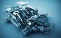 Exploded transparent car Royalty Free Stock Photo