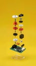 Exploded View of Electronic Circuit Board with Colorful Components, Microchips, and Hardware Parts Royalty Free Stock Photo