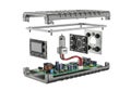 Exploded view of electronic control module Royalty Free Stock Photo
