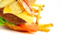 Exploded view of hamburger Royalty Free Stock Photo