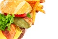 Exploded view of hamburger Royalty Free Stock Photo