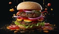 Exploded view hamburger Royalty Free Stock Photo