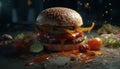 Exploded view hamburger Royalty Free Stock Photo