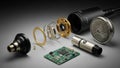 Exploded View of a High-Quality Microphone, Generated by AI Royalty Free Stock Photo