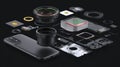 Exploded View of Smartphone Camera Lens and Sensor Components Revealing Intricate Details and Design Elements Royalty Free Stock Photo