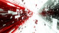 Exploding abstract data with red and white fragments Royalty Free Stock Photo