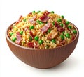 Exploding bacon fried rice has a tasty and flavorful stock. Royalty Free Stock Photo