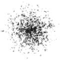 Exploding Black Halftone Dot Burst on White Royalty Free Stock Photo
