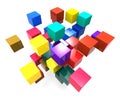 Exploding Blocks Showing Scattered Puzzle