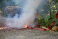 Exploding Chinese firecrackers Royalty Free Stock Photo