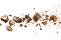 Exploding Chocolate Pieces. Dynamic Confectionery Concept Isolated On Transparent Background Royalty Free Stock Photo