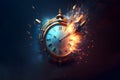 Exploding clock in space