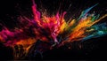 Exploding colors mix in chaotic space dust generated by AI Royalty Free Stock Photo