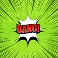 Exploding comic green background Royalty Free Stock Photo