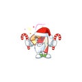 Exploding confetti Cartoon character in Santa with candy